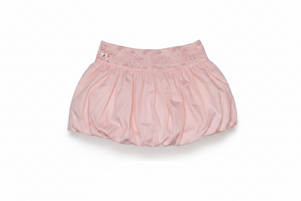 Blush Pink Lace Waist Bubble Skirt | Women's Trendy Fashion Skirt