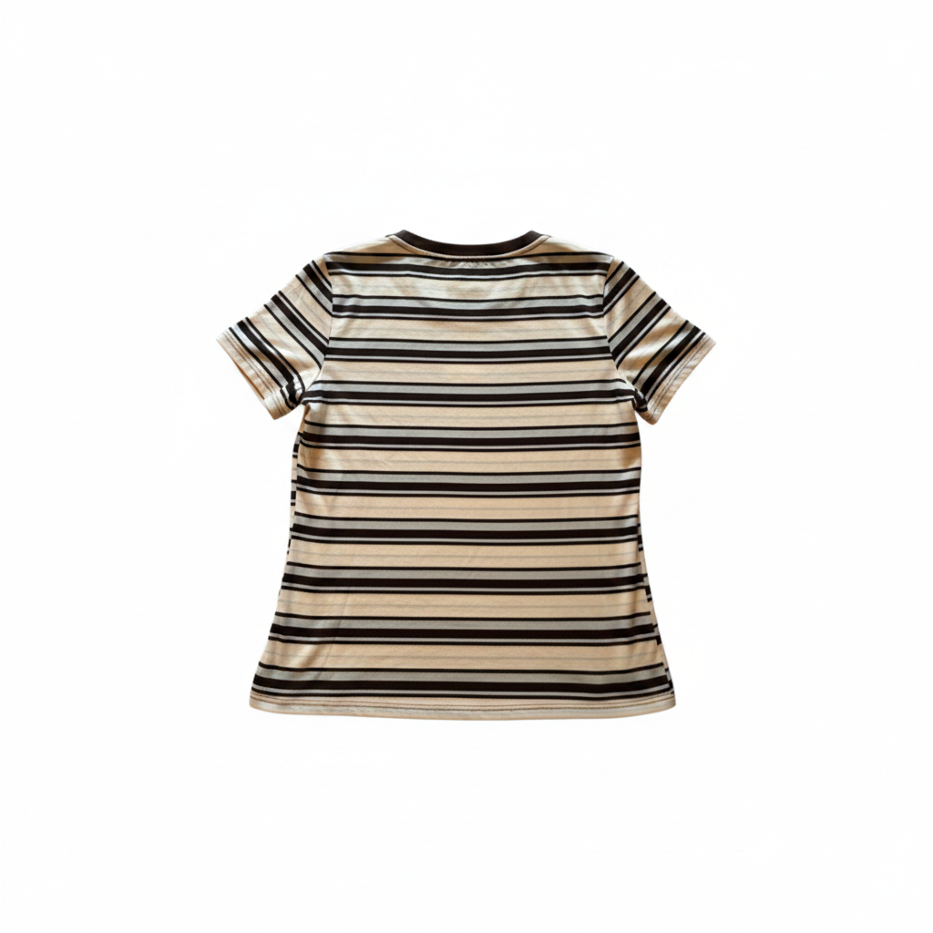Women's Neutral Stripe Short Sleeve Tee | Casual Everyday Top