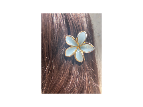 Pink Plumeria Hair Clip, Tropical Flower Hair Accessory, Floral Barrette, Hawaiian Hair Clip, Summer Hair Gift