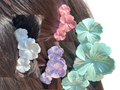 Flower Hair Claw Clip – Iridescent Floral Hair Clip, Pearl Finish Hair Claw, Korean Style Hair Accessory,