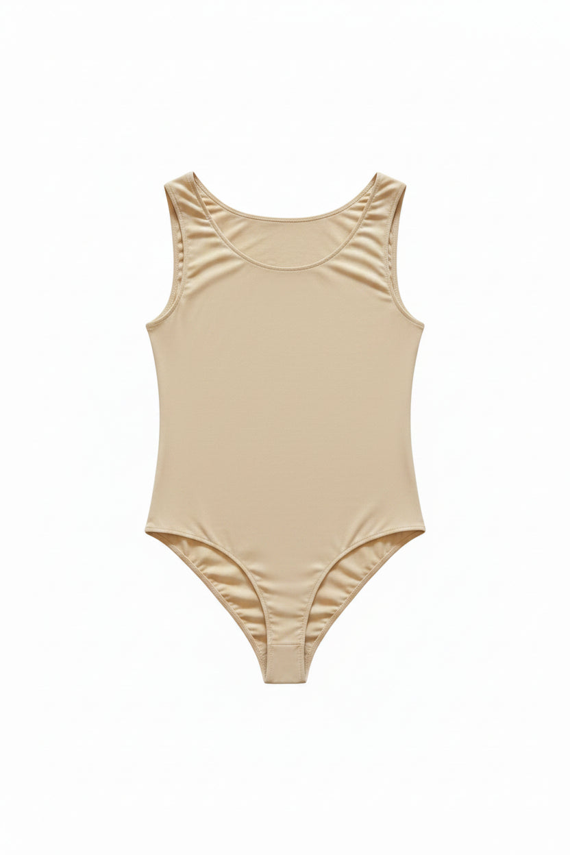 Women's Seamless Nude Bodysuit | Scoop Neck Sleeveless Essential